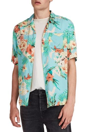Men's Allsaints Calypso Fit Sport Shirt, Size Small - Blue