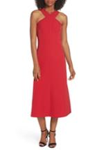 Women's Maggy London Cross Neck Crepe Midi Dress - Red