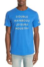 Men's Double Rainbouu Smoking Drinking Graphic T-shirt - Blue
