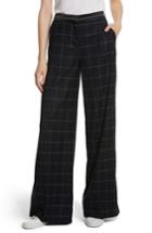 Women's Elizabeth And James Windowpane Wool Blend Wide Leg Pants - Blue