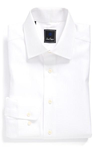 Men's David Donahue Regular Fit Solid Dress Shirt 34/35 - White
