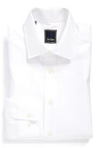 Men's David Donahue Regular Fit Solid Dress Shirt 34/35 - White
