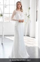 Women's Inmaculada Garcia Rubi Bell Sleeve Illusion Sheath Gown, Size In Store Only - Ivory