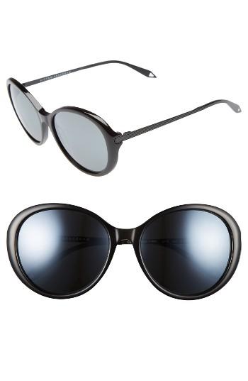 Women's Victoria Beckham Fine Oval 59mm Sunglasses - Black/ Black