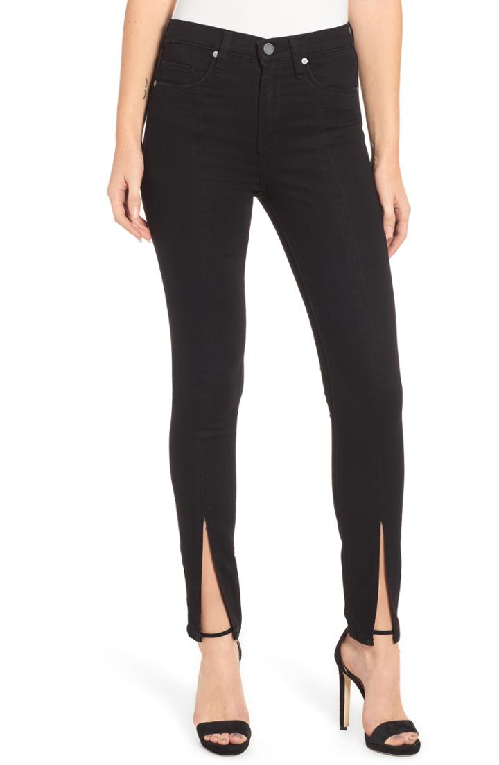 Women's Blanknyc Slit Hem Skinny Jeans - Black