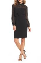 Women's Adrianna Papell Jewel Neck Sheath Dress - Black