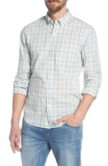 Men's Bonobos Summerweight Slim Fit Plaid Sport Shirt R - Grey