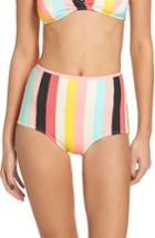 Women's Solid & Striped Brigitte High Waist Bikini Bottoms - Ivory