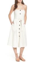 Women's Moon River Linen & Cotton Strapless Dress - Ivory