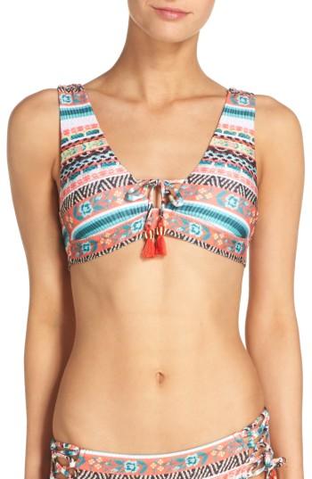Women's Becca Tapestry Bikini Top, Size D - Orange