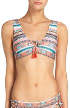 Women's Becca Tapestry Bikini Top, Size D - Orange