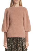 Women's Ulla Johnson Labelle Puff Sleeve Angora Blend Sweater - Pink