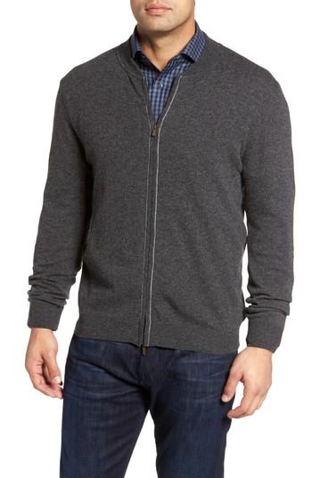 Men's Bugatchi Zip Sweater - Grey