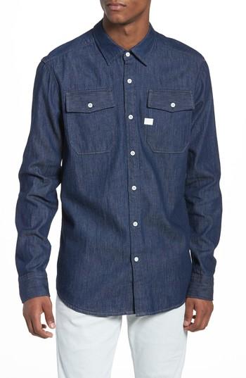 Men's G-star Raw Landoh Craser Denim Shirt - Blue