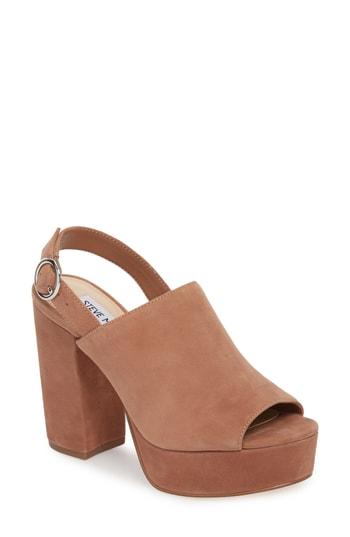 Women's Steve Madden Carter Slingback Platform Sandal M - Brown