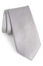 Men's Calibrate Clara Solid Silk Tie, Size - Metallic
