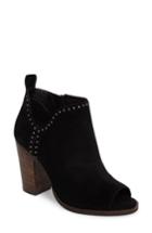 Women's Lucky Brand Lotisha Studded Open Toe Bootie .5 M - Black
