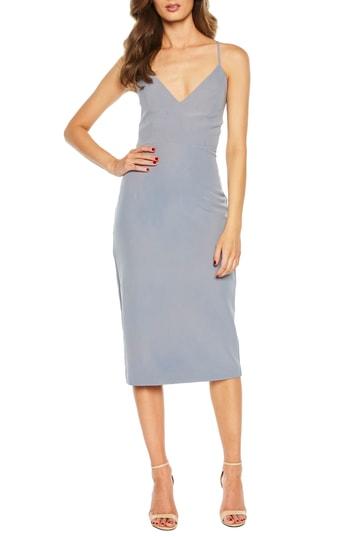 Women's Bardot Asymmetrical Open Back Dress - Blue