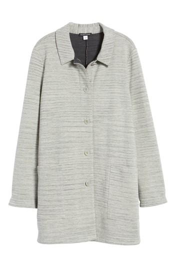 Women's Eileen Fisher Cotton Blend Tweed Jacket, Size - Grey