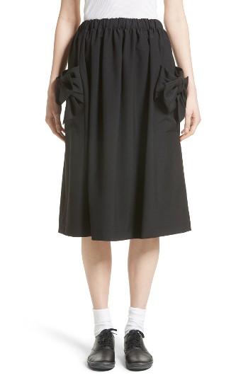 Women's Comme Des Garcons Tropical Wool Bow Skirt