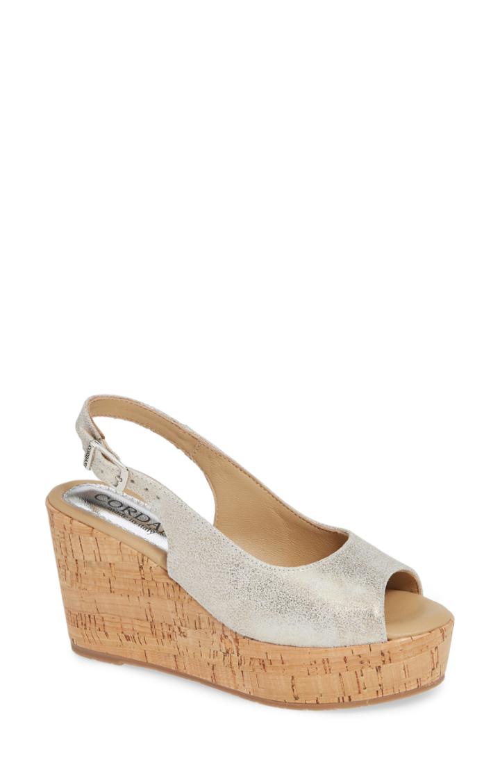 Women's Cordani Janey Wedge Sandal .5us / 39eu - Metallic