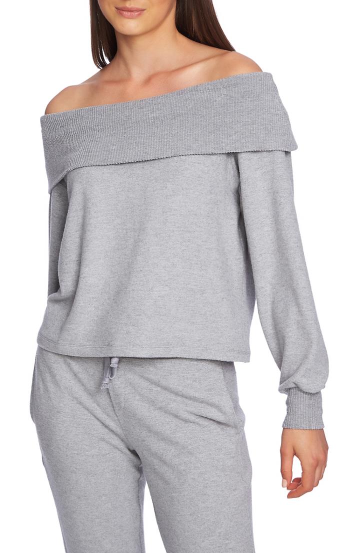 Women's 1.state Foldover Off Shoulder Top, Size - Grey