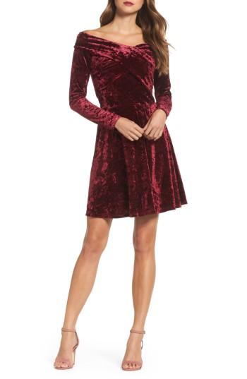 Women's Chelsea28 Off The Shoulder Velvet A-line Dress