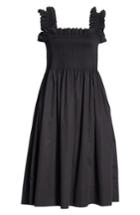 Women's Molly Goddard Paula Shirred Off The Shoulder Dress - Black