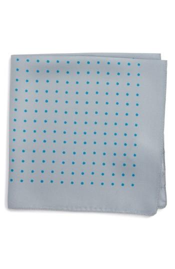 Men's Boss Dot Silk Pocket Square, Size - Grey