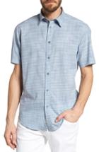 Men's Coastaoro Joya Regular Fit Plaid Short Sleeve Sport Shirt - Blue