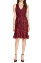 Women's Alice + Olivia Katia Ruffled Lace Sheath Dress - Red