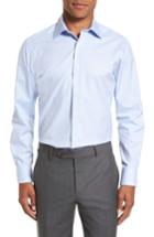 Men's David Donahue Slim Fit Solid Dress Shirt .5 - 34/35 - Blue