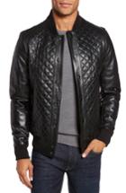 Men's Lamarque Quilted Leather Baseball Jacket