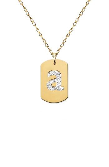 Women's Jane Basch Designs Diamond Initial Dog Tag Necklace (nordstrom Exclusive)