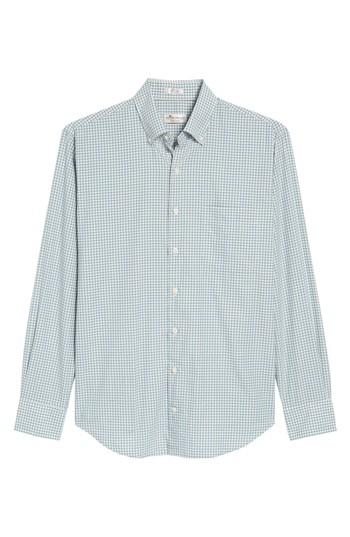 Men's Peter Millar Classic Fit Alligator Check Sport Shirt, Size - Blue