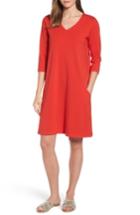 Women's Eileen Fisher Stretch Organic Cotton Jersey Shift Dress - Red