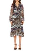 Women's Willow & Clay Animal Print Floral Wrap Dress