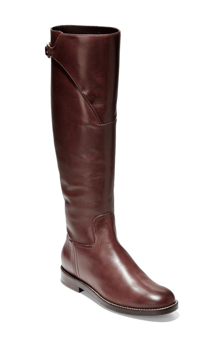Women's Cole Haan Harrington Knee High Riding Boot .5 Regular Calf M - Brown