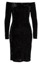 Women's Eliza J Off The Shoulder Velvet Sheath Dress - Black
