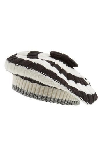 Women's Kate Spade New York Bold Stripe Beret - Ivory