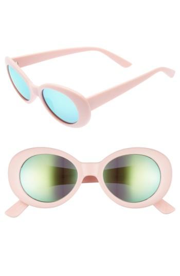 Women's Bp. 50mm Mirror Lens Oval Sunglasses - Pink/ Green