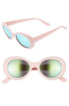 Women's Bp. 50mm Mirror Lens Oval Sunglasses - Pink/ Green