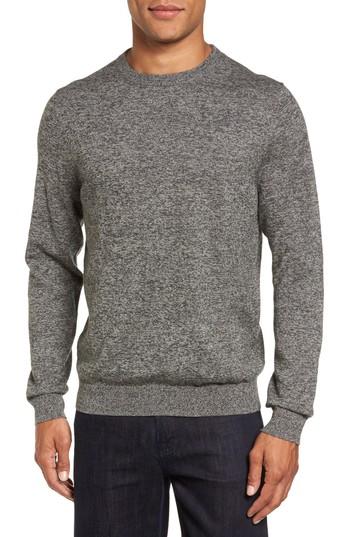 Men's Nordstrom Men's Shop Cotton & Cashmere Crewneck Sweater, Size - Black