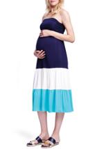 Women's Maternal America Convertible Strapless Maternity Dress - Blue