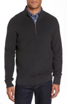 Men's Nordstrom Men's Shop Ribbed Quarter Zip Sweater, Size - Grey