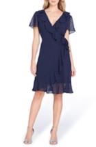 Women's Tahari Swiss Dot Chiffon Dress - Blue
