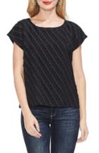 Women's Vince Camuto Scallop Stripe Fil Coupe Top - Black