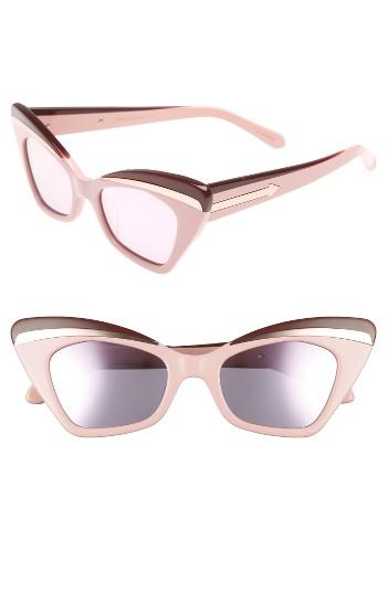 Women's Karen Walker Babou 50mm Sunglasses - Pink/ Brown