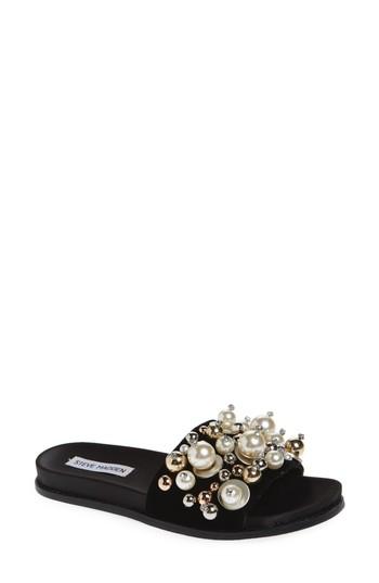 Women's Steve Madden Delicate Embellished Slide Sandal M - Black