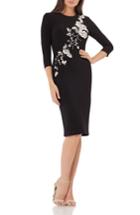 Women's Js Collections Embroidered Jersey Cocktail Dress